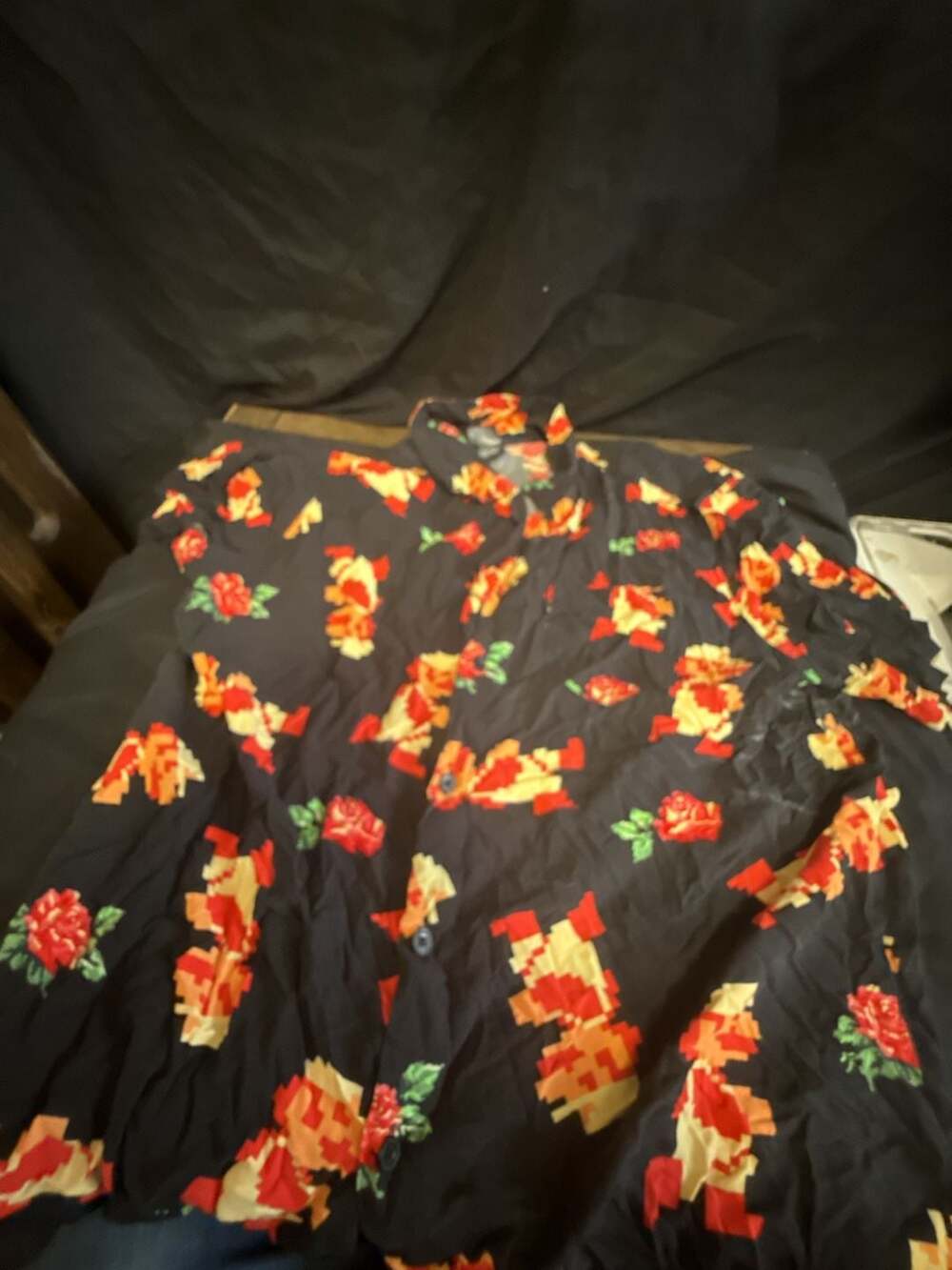 Super Mario Floral Print Button Front Shirt